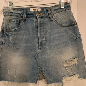 Pistola Denim Skirt Ripped Size 26